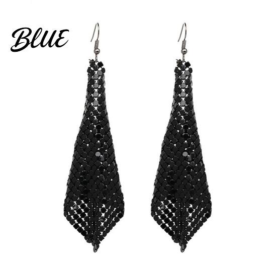Detail-oriented Earrings 1 Pair Sequin Hook Geometric Design Long Statement