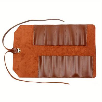 Nouveau Rouleau à Outils 10 Poches en Cuir PU Sacs à Ciseaux de Menuiserie Polyvalents Sac en Cuir PU pour Pince Clé