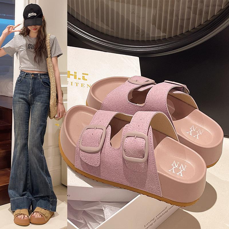 Beautiful Boken Thick-bottomed Cool Slippers Women's Summer Wear High-end New Models Go Out with Skirt Slippers
