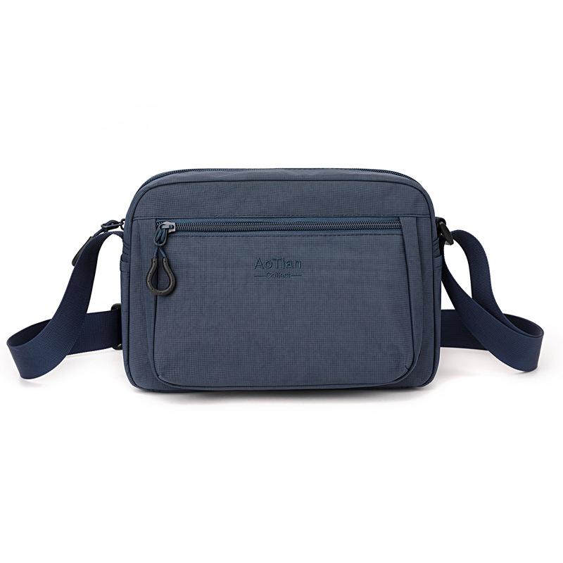 Sac bandoulière léger en nylon pour hommes femmes Sac messager décontracté à bandoulière avec poches zippées