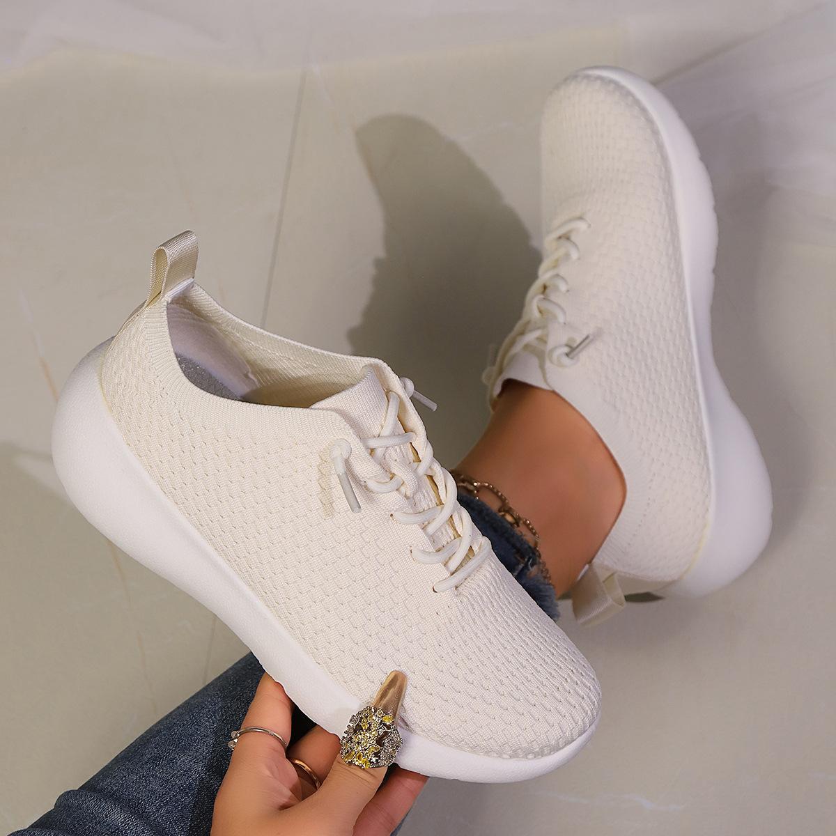 

Модная женская обувь Comemore из дышащей сетки, вулканизированная, легкая, повседневная, на толстой подошве, кроссовки на шнуровке для женщин, спортивная обувь для бега 36 бежевый