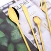 4pcs Gold Dinnerware Set Stainless Steel Cutlery Sets Mirror Flatware Silverware Knife Fork Spoons Set Party Kitchen Home Tableware