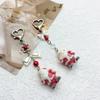 Flocking Santa Clauses Christmas Keychain Star Bowknot Pendant Portable Stocking Stuffers for Kids and Adults Daily Use