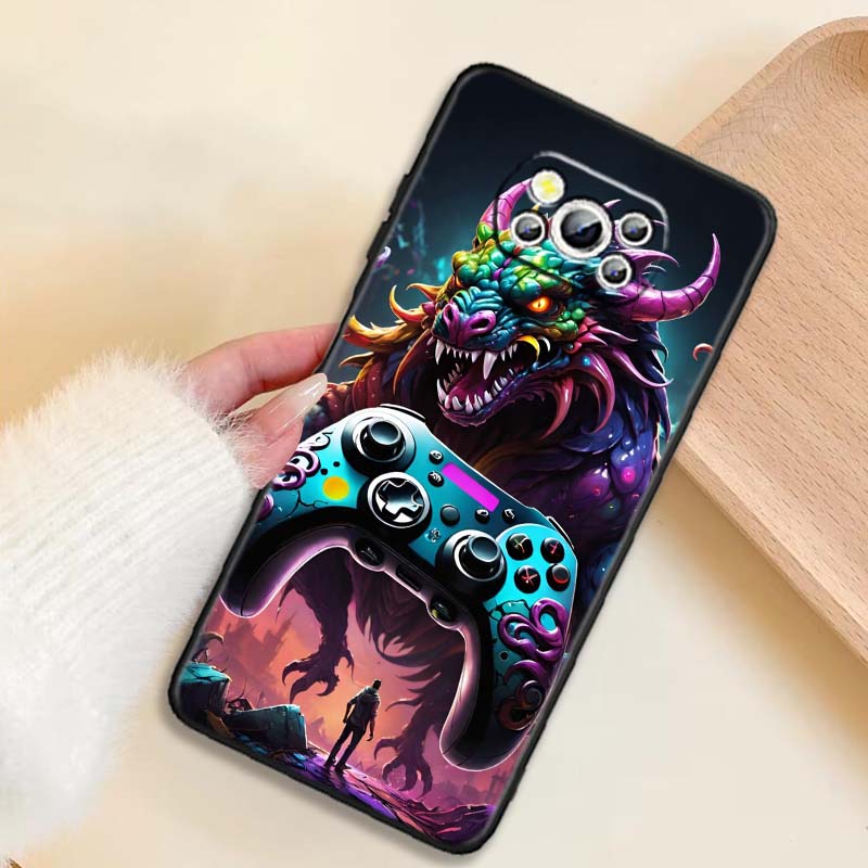 

Креативный игровой контроллер Чехол для телефона Xiaomi Mi Poco F3 F4 F5 F6 X3 X4 X5 X6 X7 M3 M4 M5 M6 M7 GT Pro 5G Черный Poco X5