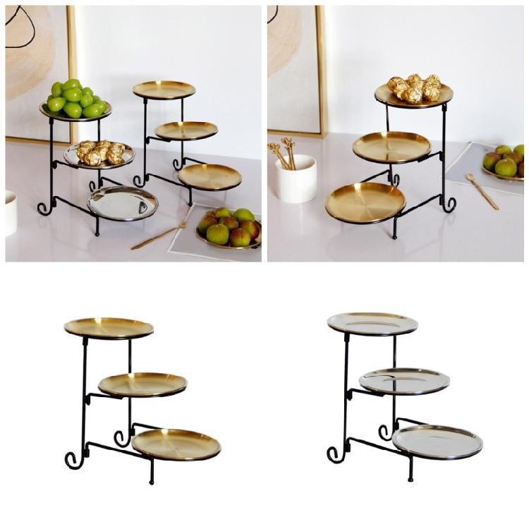 Three Tiers Display Stand for Festives and Casual Dining Detachable Cake Holder Wedding Banquets Cupcakes Holder