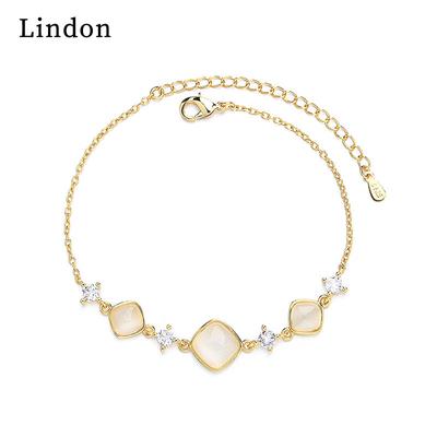Lindon Cyrkon Bransoletka Biżuteria Geometryczny Koralik Łańcuch Link Bransoletki Moda Grzywny Prezent Ślubny dla Dziewczyny Kobiety