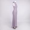Hot-Selling Floral Halter Backless Sleeveless Gown: Sexy, Slimming, Elastic Evening Dress