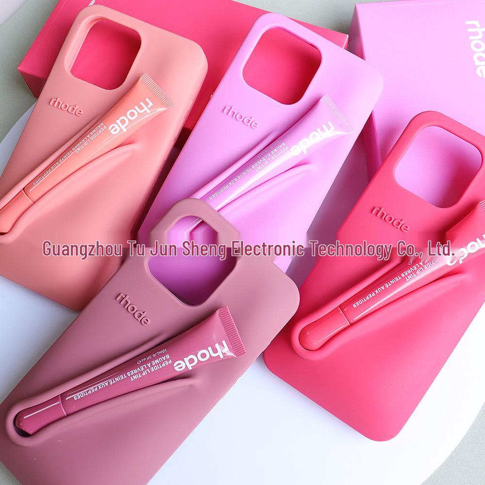 RHODE Lippenstift Lipgloss Handyhülle Set für iPhone 14/15/16 Pro Max