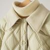 Spleißen Einfache Baumwolle Kurze Baumwolljacke Winter Damenbekleidung Kontrastfarbe Warmer Baumwollmantel