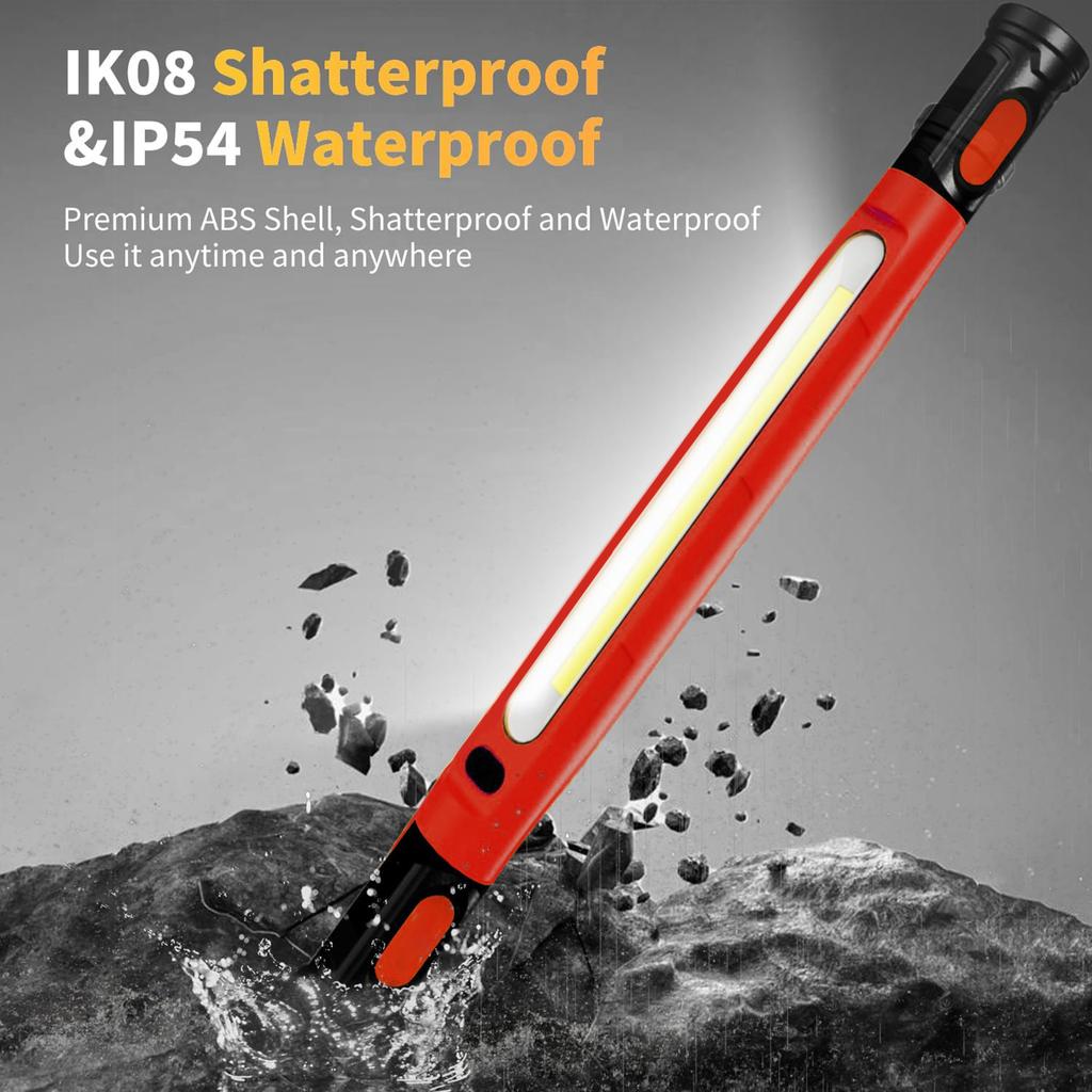 LED Work Light Bar 5200mAh Rechargeable Underhood Work Light with Hook Super Bright Flashlight for Inspection Workshop Emergency