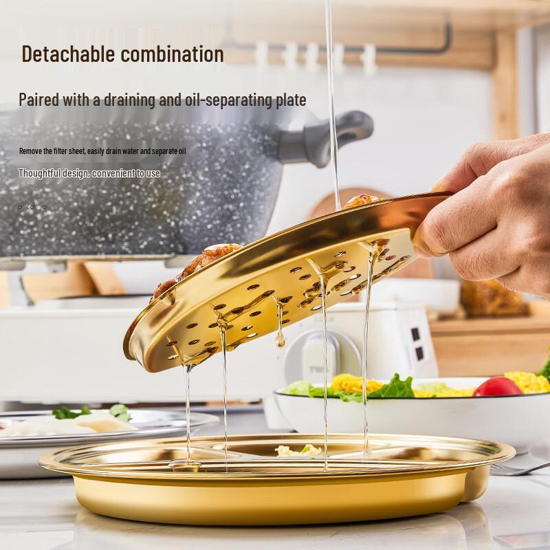 ZISIZ Stainless Steel Divided BBQ Plate