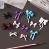 3D Bowknot Silicone Nail Mold Ballet Ribbon Tie Nail Charms Transparent Nails Template Carving Bowtie Manicure Stencil Tool