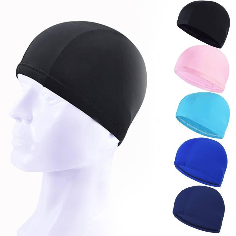 Color Solid Nylon Swimming Cap Durable High Elasticity Hat Outdoor Activities