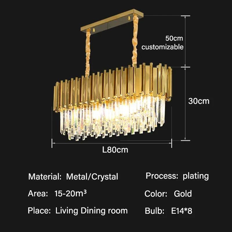 Modern living room luxury gold LED crystal chandelier villa home home decoration indoor ceiling chandelier lighting fixtures