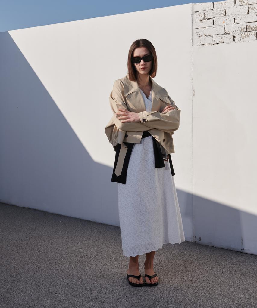 Owaiwai Eyelet Embroidery Long Dress_Ivory