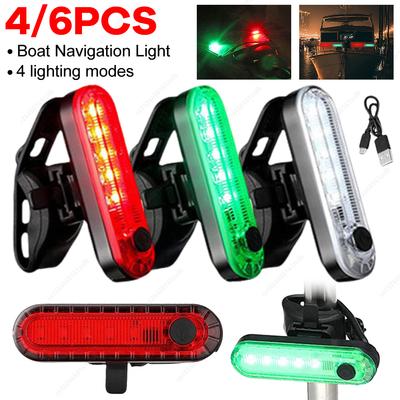 4/6 Stück LED Bootsnavigationslicht Typ-C Lade Segelsignal Leuchte 4 Modi Marine Yacht Warnleuchte für Marine Yacht Kajak S