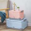 Faltbare tragbare Aufbewahrungsbox aus Kunststoff mit Deckel Schlafsaal Haushaltskleinigkeiten Kleidung Bücher Organizer Container Auto Stapelbarer Koffer