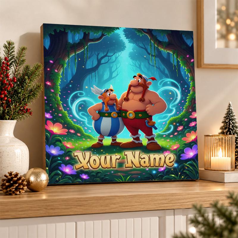 Asterix & Obelix Custom Name Text 5D Diamond Painting Kit DIY Full Drill Diamond Art Decoration