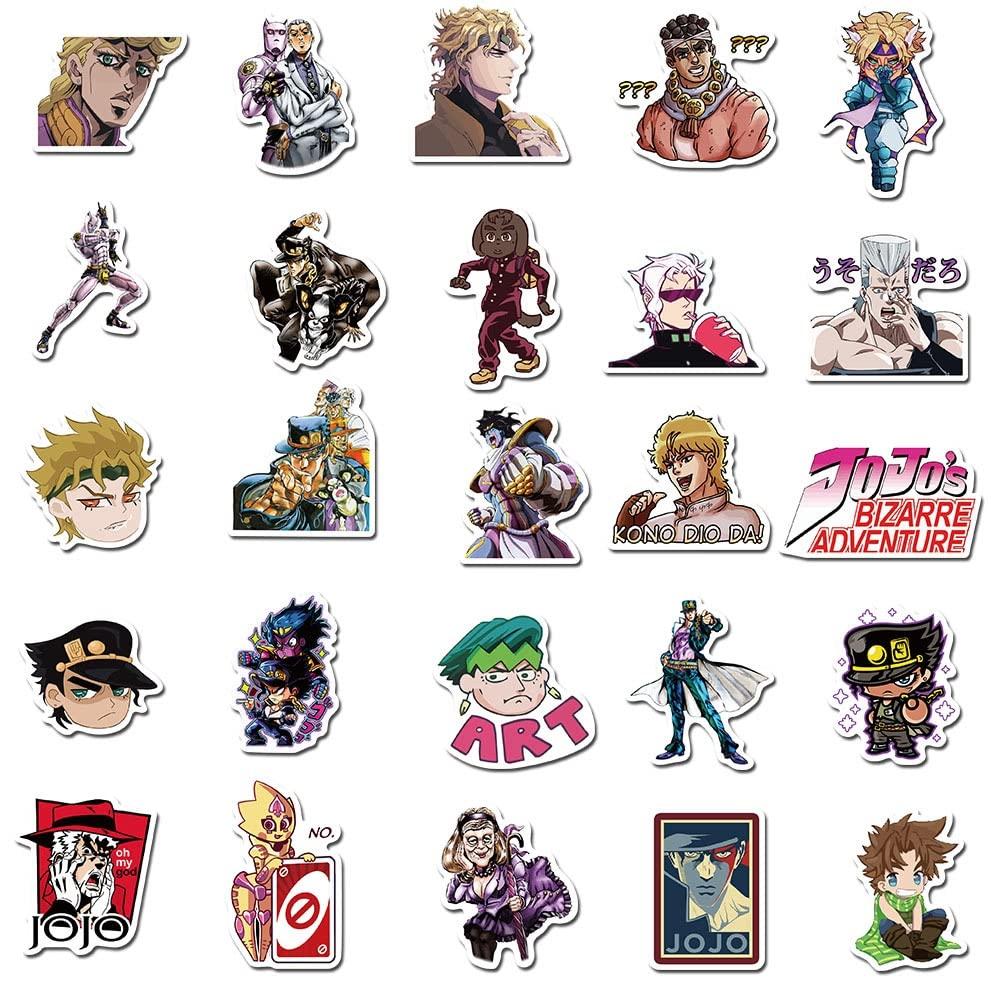 Set of 50 Bizarre Adventure Cute Anime Waterproof Cute and Stylish Cartoon DIY Stickers for Water Anniversary Stationery JoJo's Stickers, Stickers,