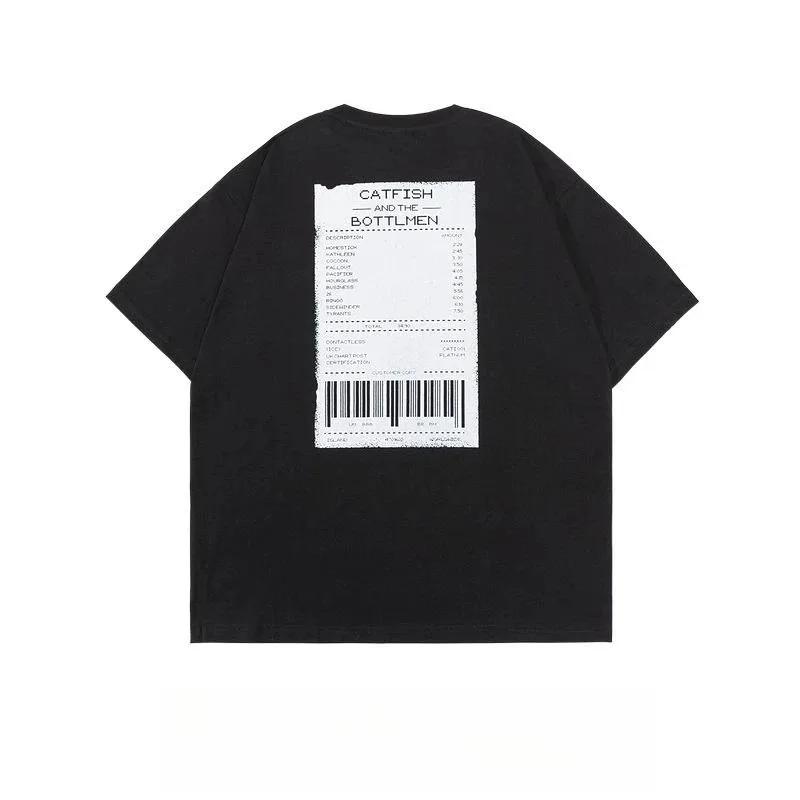 Summer Hiphop Design Sense Niche Pure Cotton Shortsleeved Tshirt Womens Tide Brand Loose Couple Versatile Mens Top Ins