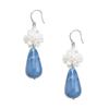 Elegant Blue Gradient Hydrangea Pearl Drop Earrings - Handmade Niche Design for Women