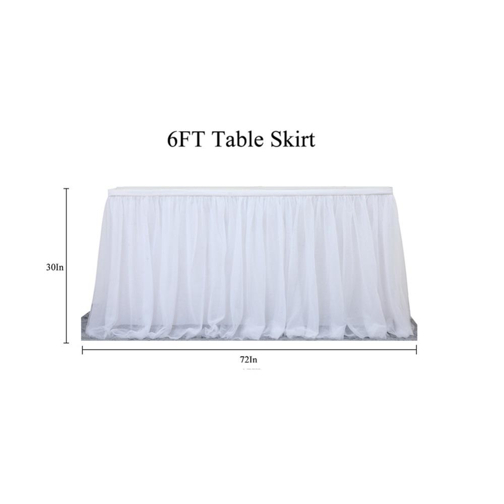 6/9/14Ft Tulle Table Skirt Rectangular Table Decoration Gauze Cloth Cover For Wedding Party
