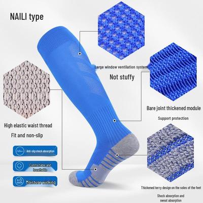 Men's High-Top Anti-Slip Football Socks: Thick Towel Bottoms, Long Design for Kids' Sports