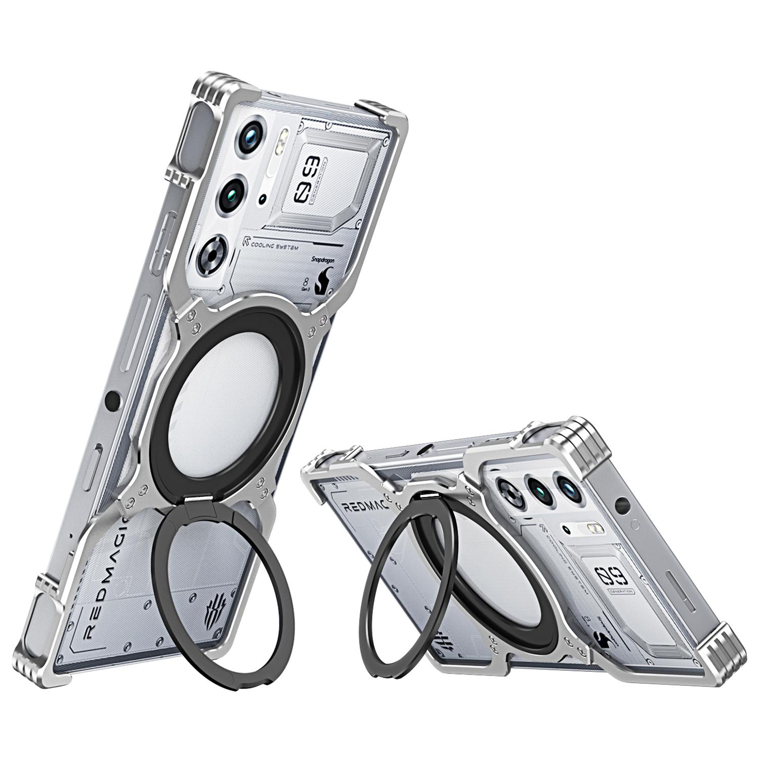 

Для ZTE nubia Red Magic 10 Pro+ 5G/10 Pro 5G/9S Pro 5G/9 Pro 5G/9 Pro+ 5G Магнитный бампер Бесрамная подставка Металлическая крышка Silver