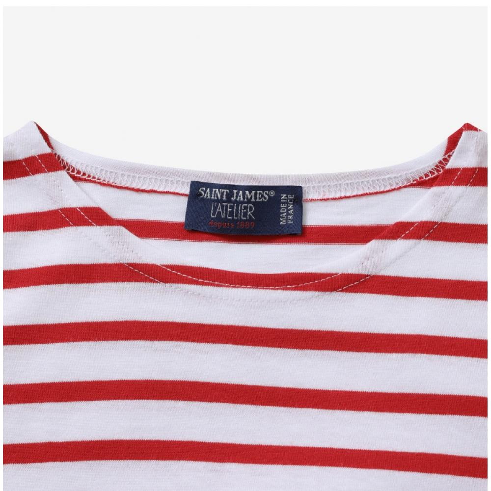 SainT James Maglietta a Maniche Corte per Bambini Striscia Moderna 2068 Neige Tulipe