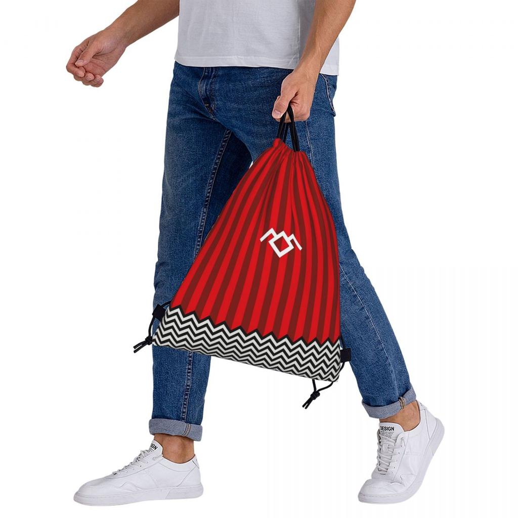 Enigmatic Zigzag Pattern From David Lynch's Cult Series Twin Peaks Backpacks Drawstring Bundle Pocket Sports Bag Book Bags