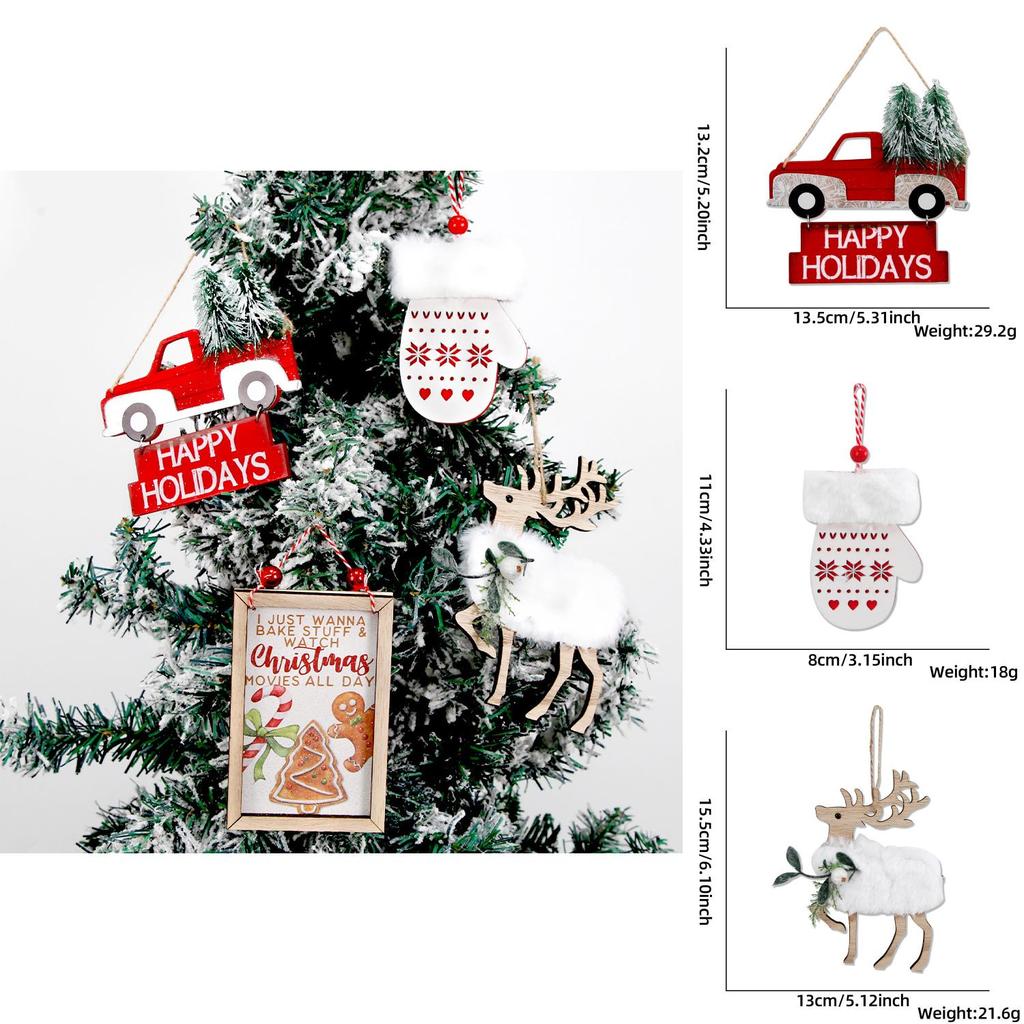 Charming Wooden Christmas Ornament Garden Decor Featuring Adorable Reindeer Design