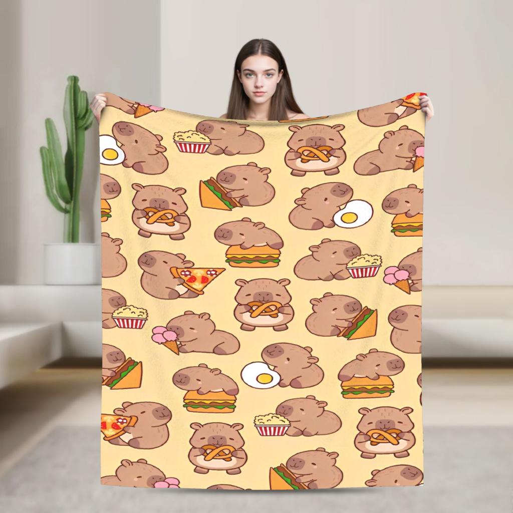 Cute Capybara Blankets Flannel Awesome Warm Throw Blanket for Coverlet Decoration