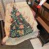 Textile City Merry Christmas Squirrel Pine Tree Tapestry Jacquard Throw Blanket Dust Proof Sofa Cover Home Decorative Textile