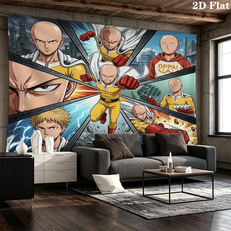 Onepunch Man Wandteppich Ästhetisches Wandbehang Gedruckter Stoffdecke Dekorative Wandteppiche Für Schlafzimmer Wohnzimmer Heimdekoration
