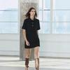 2024 Fall/Winter European & American Women's Textured Short Sleeve Shirt Dress with Turn-Down Collar
