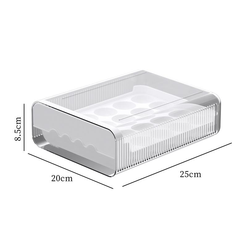 1PC Refrigerator Egg Storage Box Anti-slip Egg Organizer Drawer Transparent Large Capacity Kitchen Countertop Egg Shelf 20 Grids 4679₽