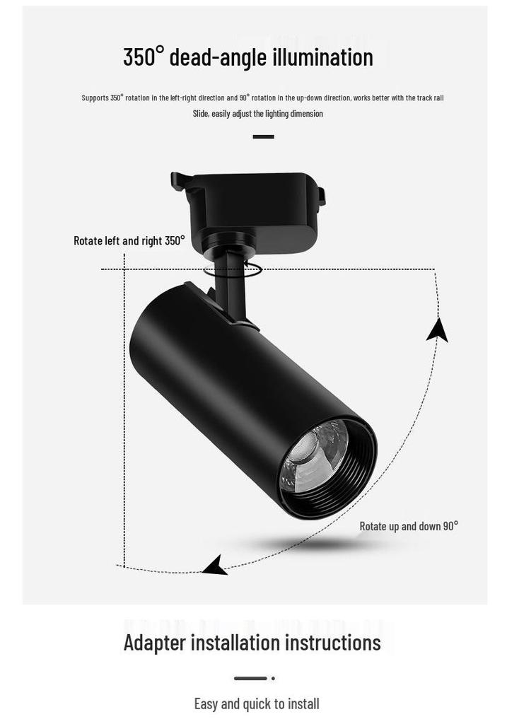 Ultra-Bright COB LED Track Spotlight for Clothing Stores - Surface-Mounted, Energy-Saving, Ideal for Commercial Background Walls