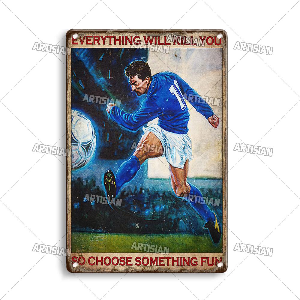 Artisian Football Metal Sign Sport Retro Tin Poster Vintage Decorative Plate Wall Decor Garage Bar Pub Club Hotel Cafe Kitchen