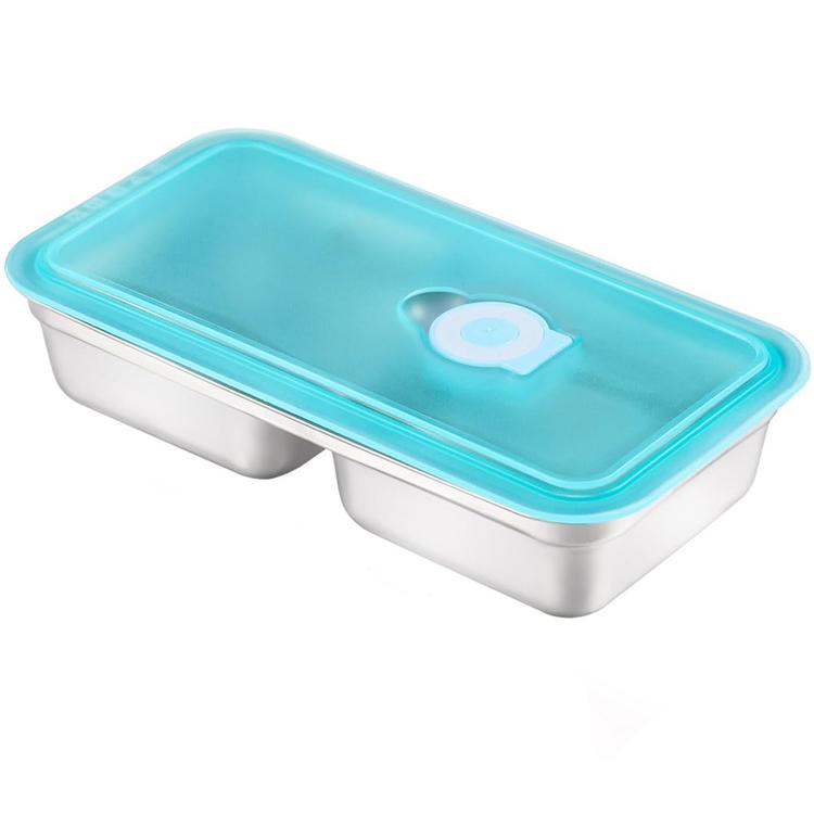 Stainless Steel Snack Containers, Grab and Go Snack Containers Reusable, Double Compartment Food Storage Containers with Lids