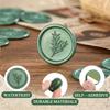 50Pcs Christmas Wax Seal Stickers Rosemary Wedding Invitation Envelope Seal Self Adhesive Stickers Sage Green Envelope for Weddi