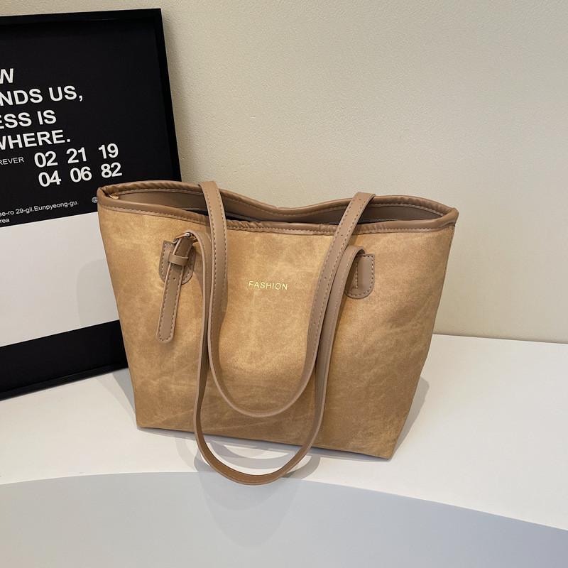 Large Pu Elegant Tote Bag With Zipper And Inner Pocket Ideal For University And Outings Daily