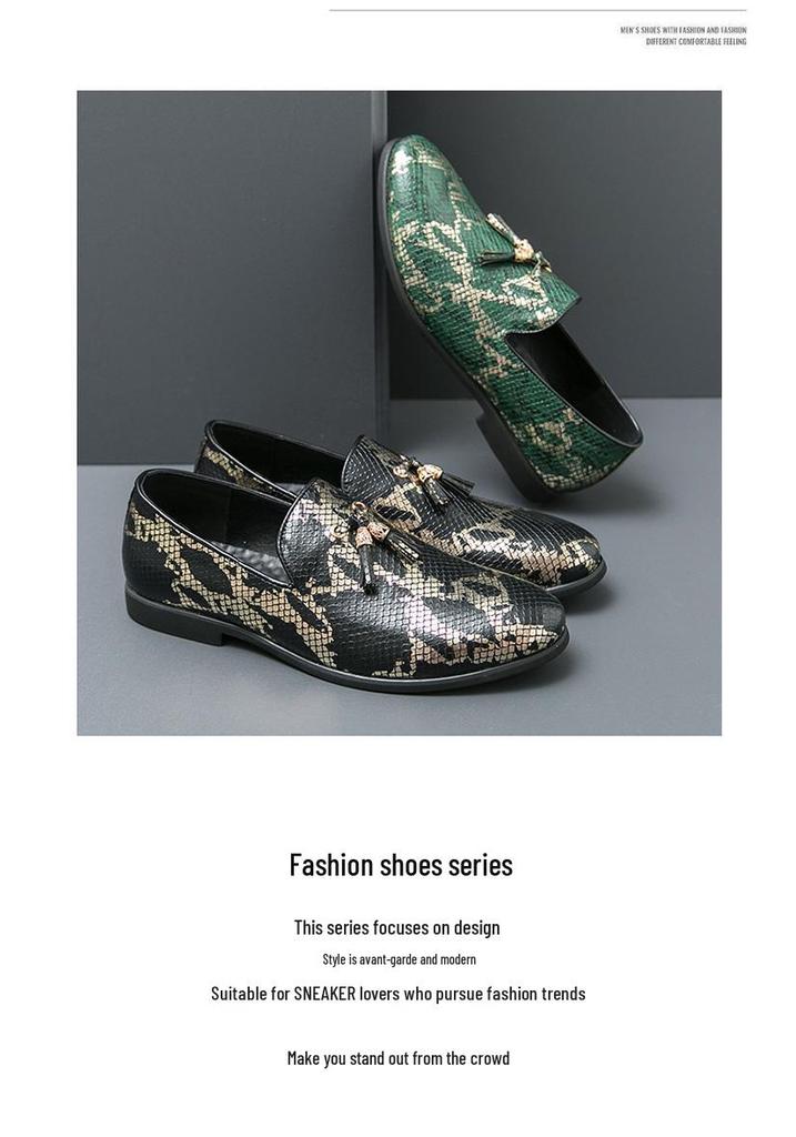 Men's Large Size Slip-On Tassel Loafers: Lightweight Leather Shoes for Spring and Autumn