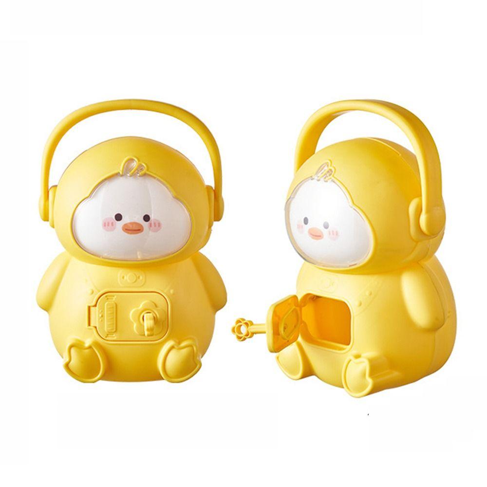 Creative Cute Duck Coin Bank with Key Cartoon Duck Shaped Coins Storage Box Save Money Portable Coin Bank Storage Jar