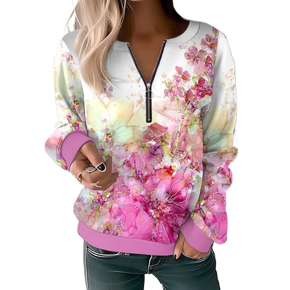 GMXIA Women's Fashion Casual Spring Autumn Plaid Print Long Sleeve V-Neck Blouses & Shirts