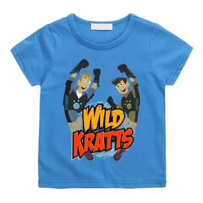 Kreslené tričko Potisk Nové tričko Dětské Zábavné Dobrodružství Kreslené tričko Cool Kluci Krátký rukáv Léto Nové 'Wild Kratt'