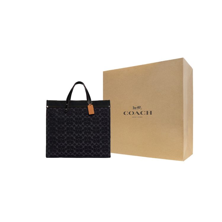 Coach Field 40 Classic Monogram Buckle Closure Tote Bag Women Tote Bag Black CG023-DRJ