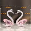 1/2Pcs Exquisite Crystal Swan Figurine Creative Crystal Desktop Ornaments Swan Statue  Living Room