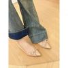 Small Inner Height Increase Mary Jane Women's Shoes Bow Temperament New with Small Skirt Pointed Head Shallow Mouth Single Shoes Women's Trend