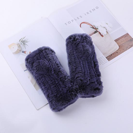 Neue Frauen 100% Echt Echte Gestrickte Rex Kaninchen Pelz Fäustlinge Winter Warme Dame Echtpelz Fingerlose Handschuhe Handgemachte Stricken Pelz handschuh