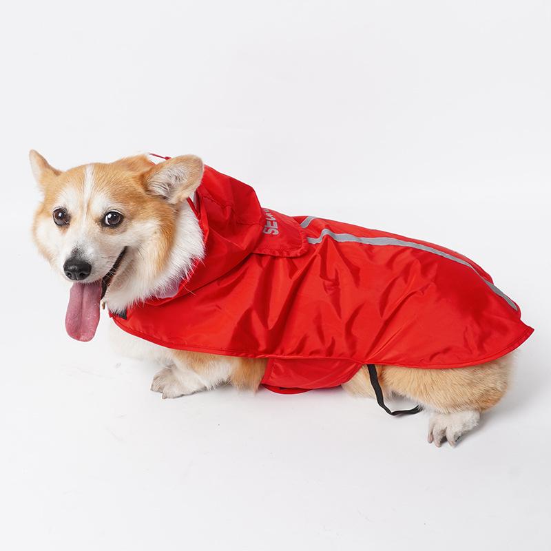 Reflective Waterproof Dog Raincoat for Small and Medium Pets - Leashable Outdoor Rainy Day Gear